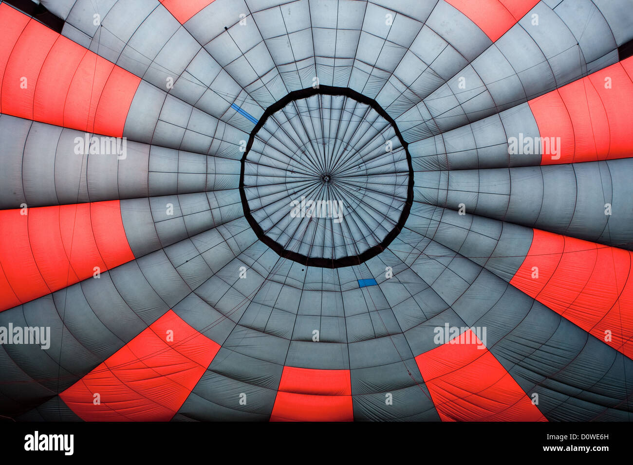 The balloon from inside the basket, Ballooning, Chipping Ongar, Essex, UK Stock Photo