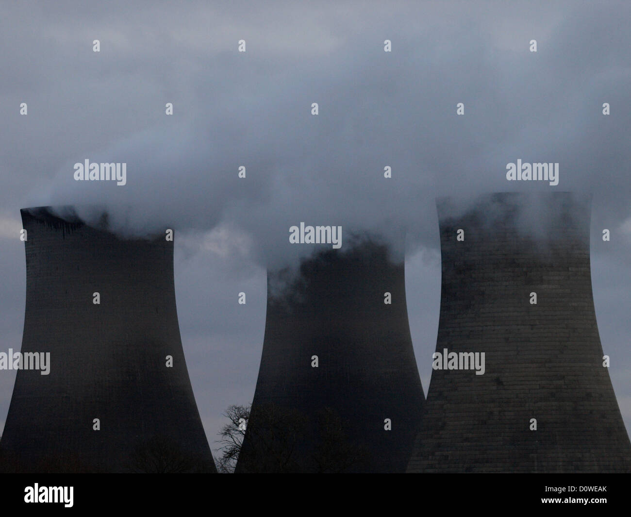 Power station cooling towers, UK Stock Photo