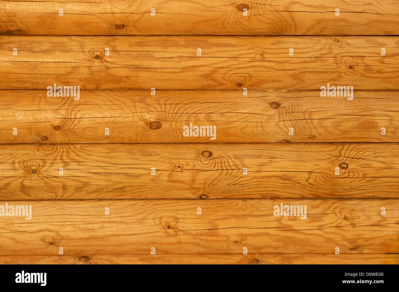 Rustic Pine Log Cabin Wall Stock Photo