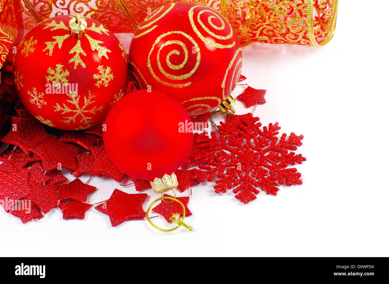 Christmas decoration over white background Stock Photo