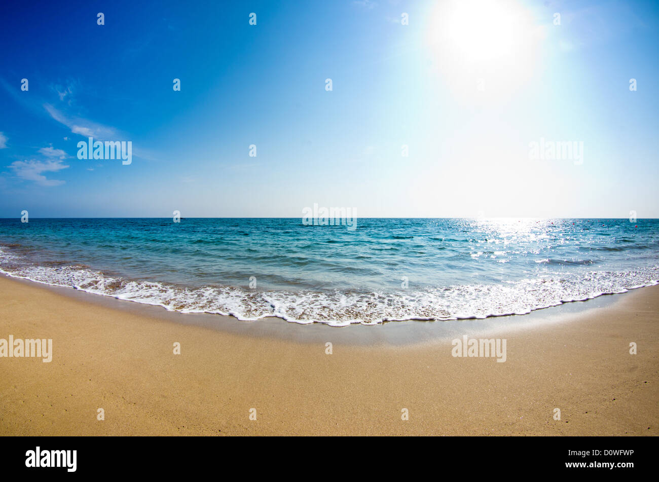 sand beach and blue sky Stock Photo - Alamy