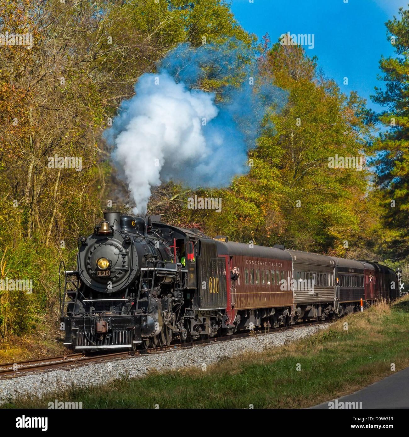 Autumn Leaf Special excursion train pulled by Southern Railway 630 is a ...