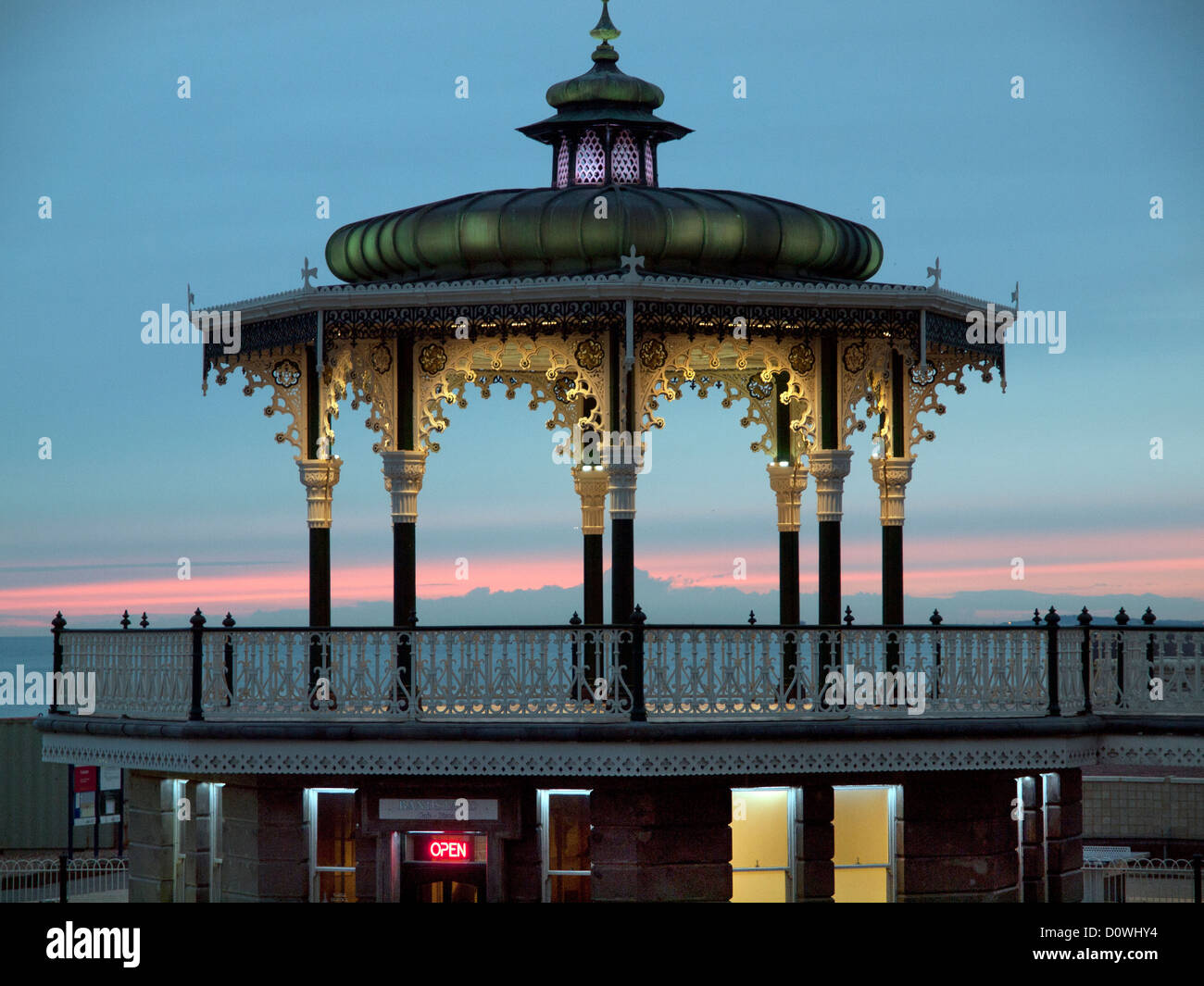 Brighton Bandstand on a winter's evening. Stock Photo