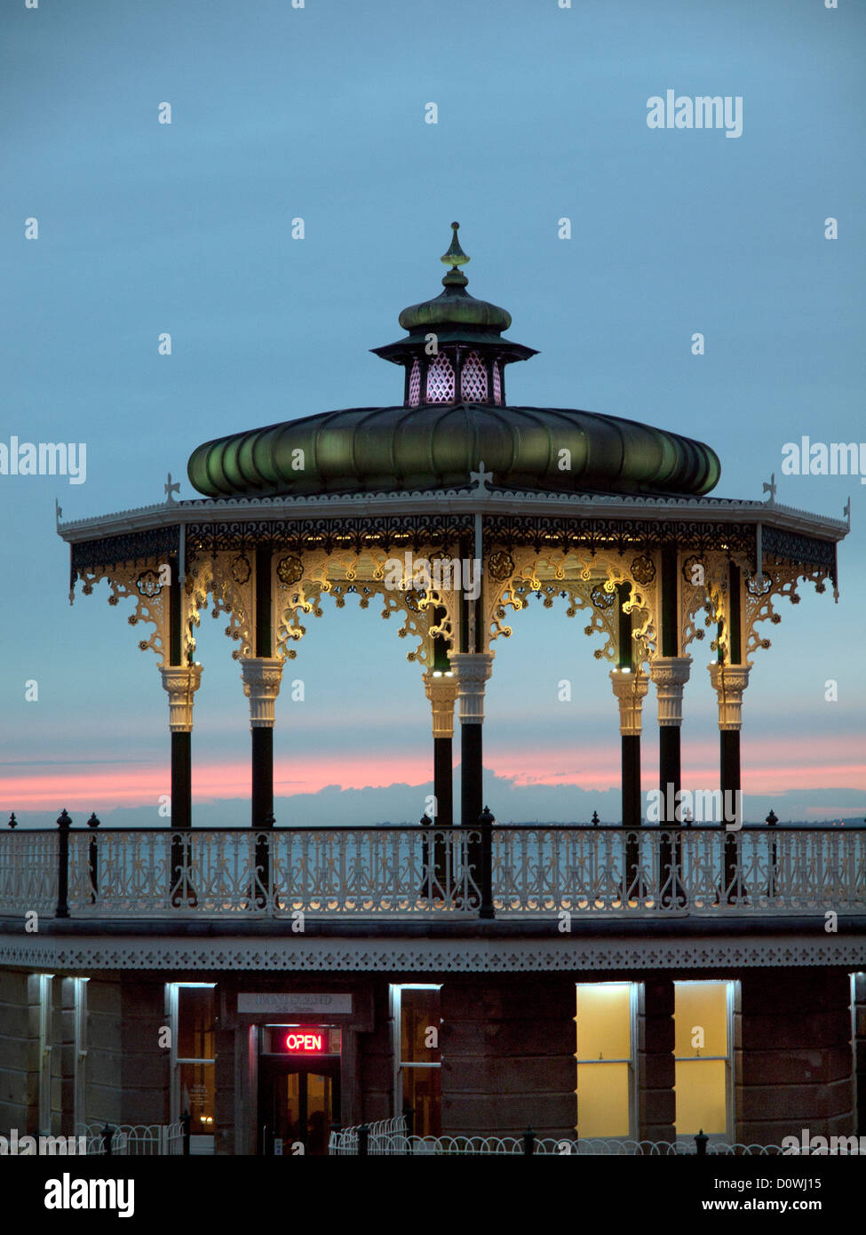 Brighton Bandstand on a winter's evening. Stock Photo