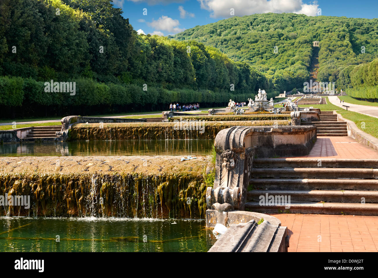 Royal Park of the Palace of Caserta - Ceres Fountain. The Kings of Naples Royal Palace of Caserta, Italy. Stock Photo
