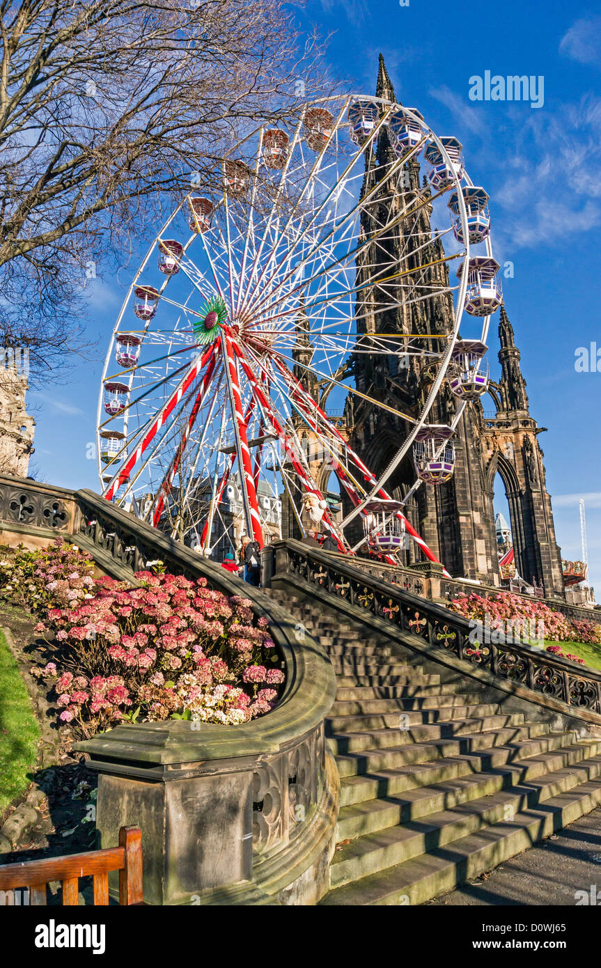 The "Giant Wheel" big wheel fronting Scott Monument in Edinburgh East