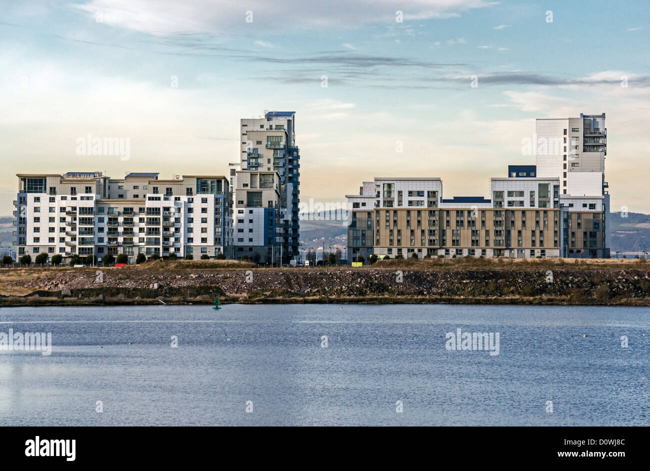 Western Harbour housing development complex in Leith Docks Edinburgh