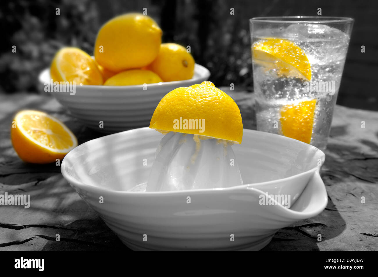Home made lemonade lemon drink Stock Photo