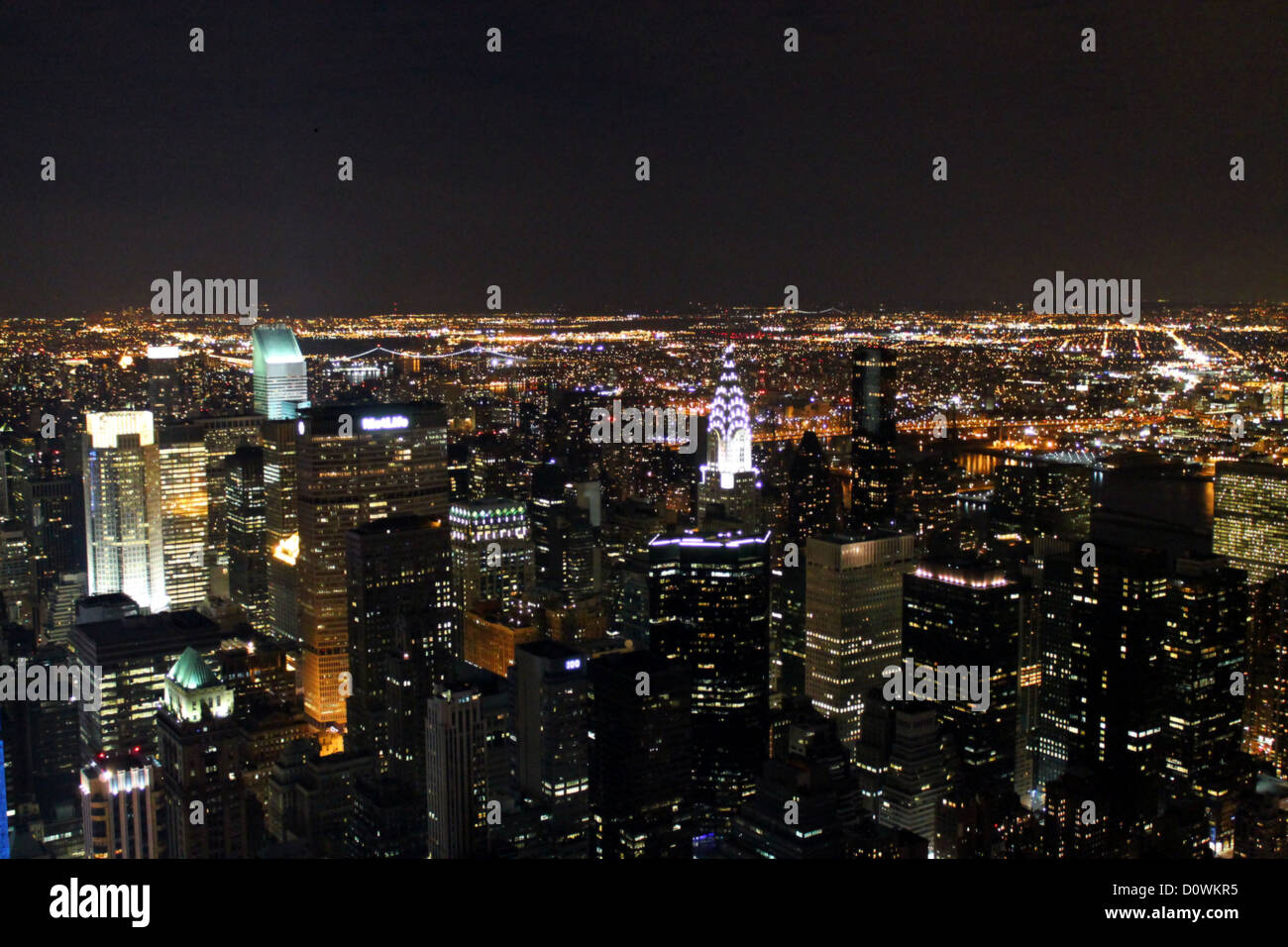Night view of New York city (Panorama notturno di New York city) Stock Photo