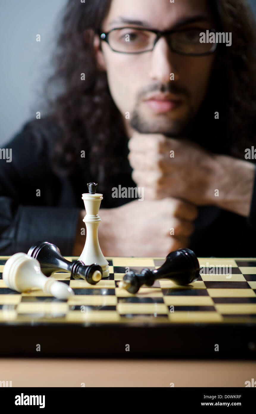 Chess player playing his game Stock Photo Alamy Chess player playing his game Stock Photo Alamy