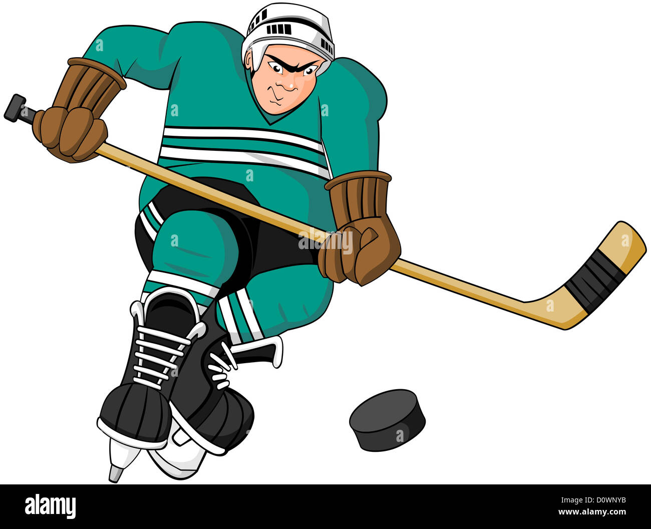 Aggressive hockey player skating Stock Photo Alamy