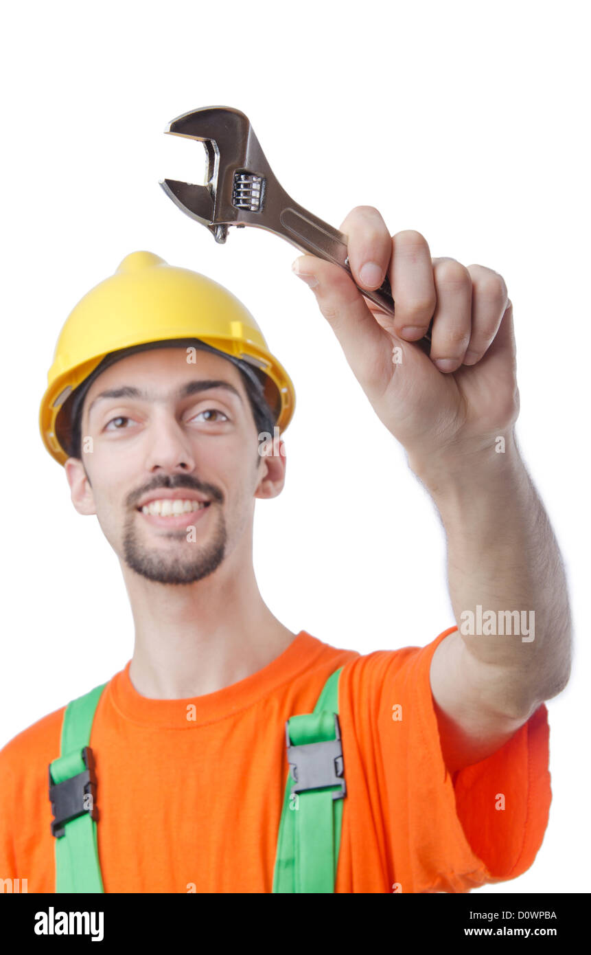 Repairman in coveralls in industrial concept Stock Photo Alamy