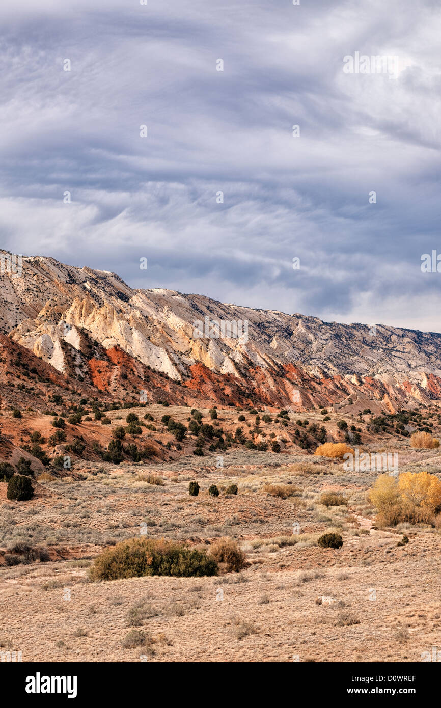 The uplifted ridges of the Waterpocket Fold extend for miles in Strike