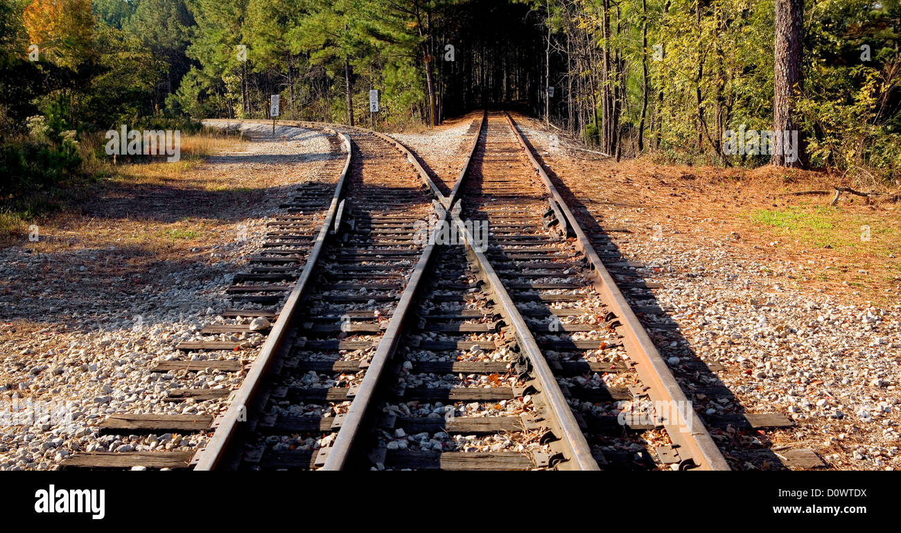 Railroad tracks at Stone Mountain near Atlanta