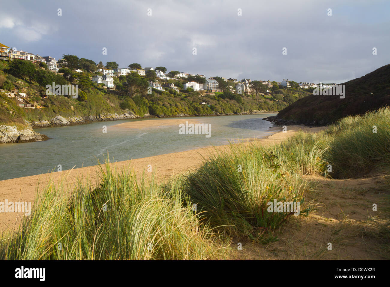 Crantock bay and beach Cornwall England United Kingdom near Newquay and on the South West Coastal Path Stock Photo