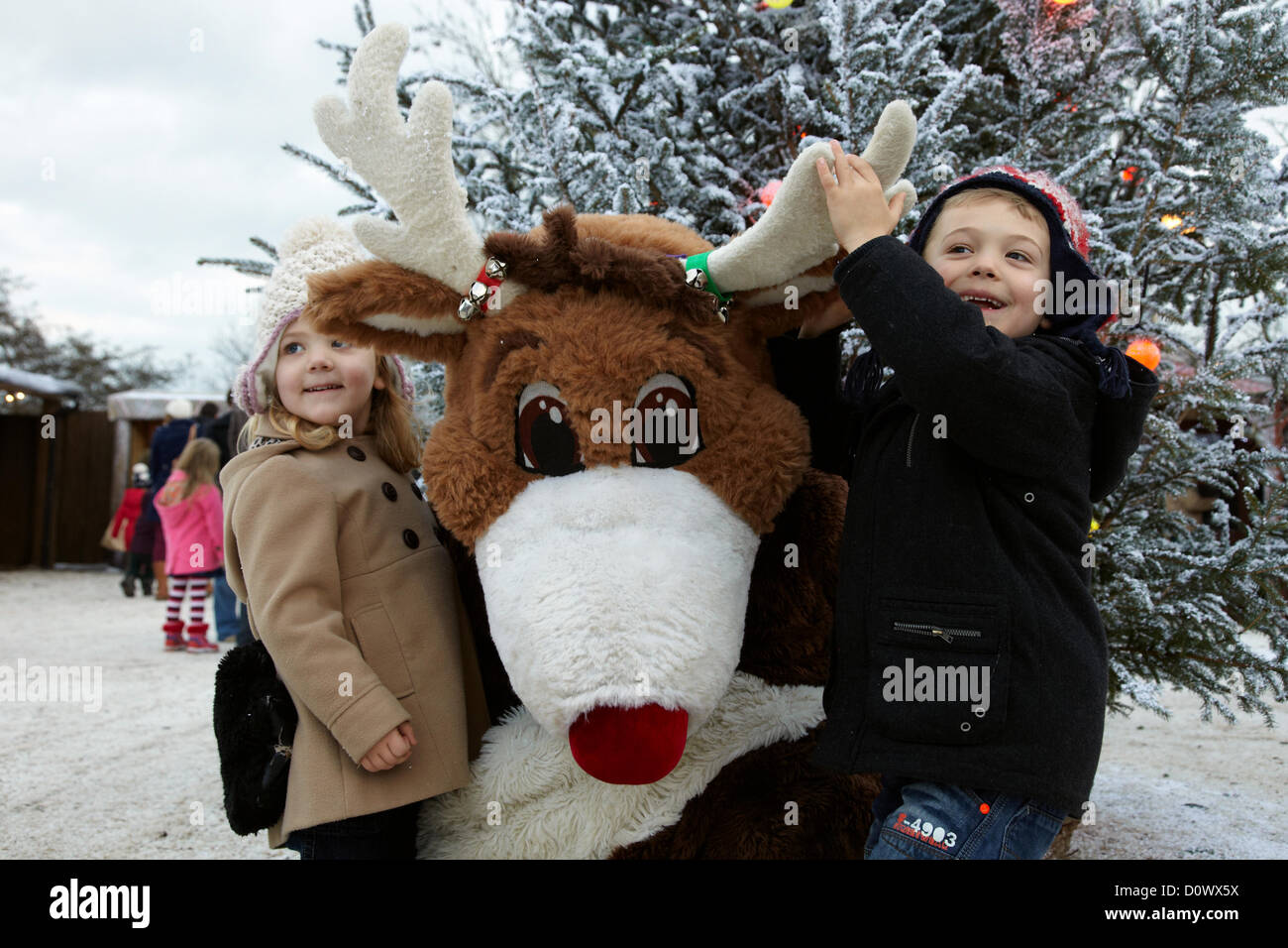 In the Elf village. Lapland UK, Bewl Water, Kent, December 1, 2012 Stock Photo Alamy