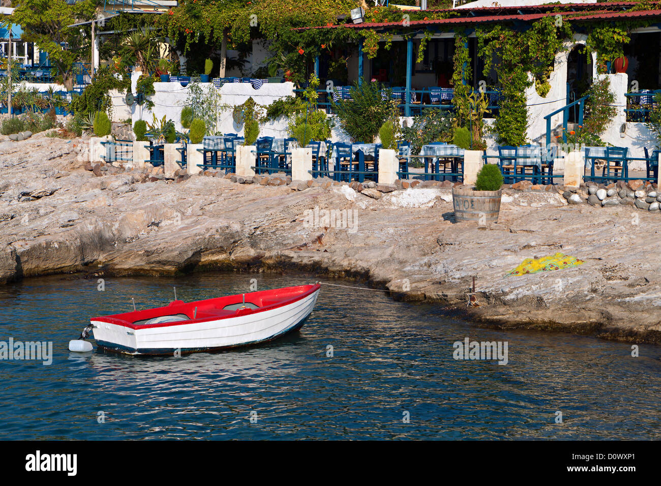 Aghia Marina fishing village at Aegina island in Greece Stock Photo