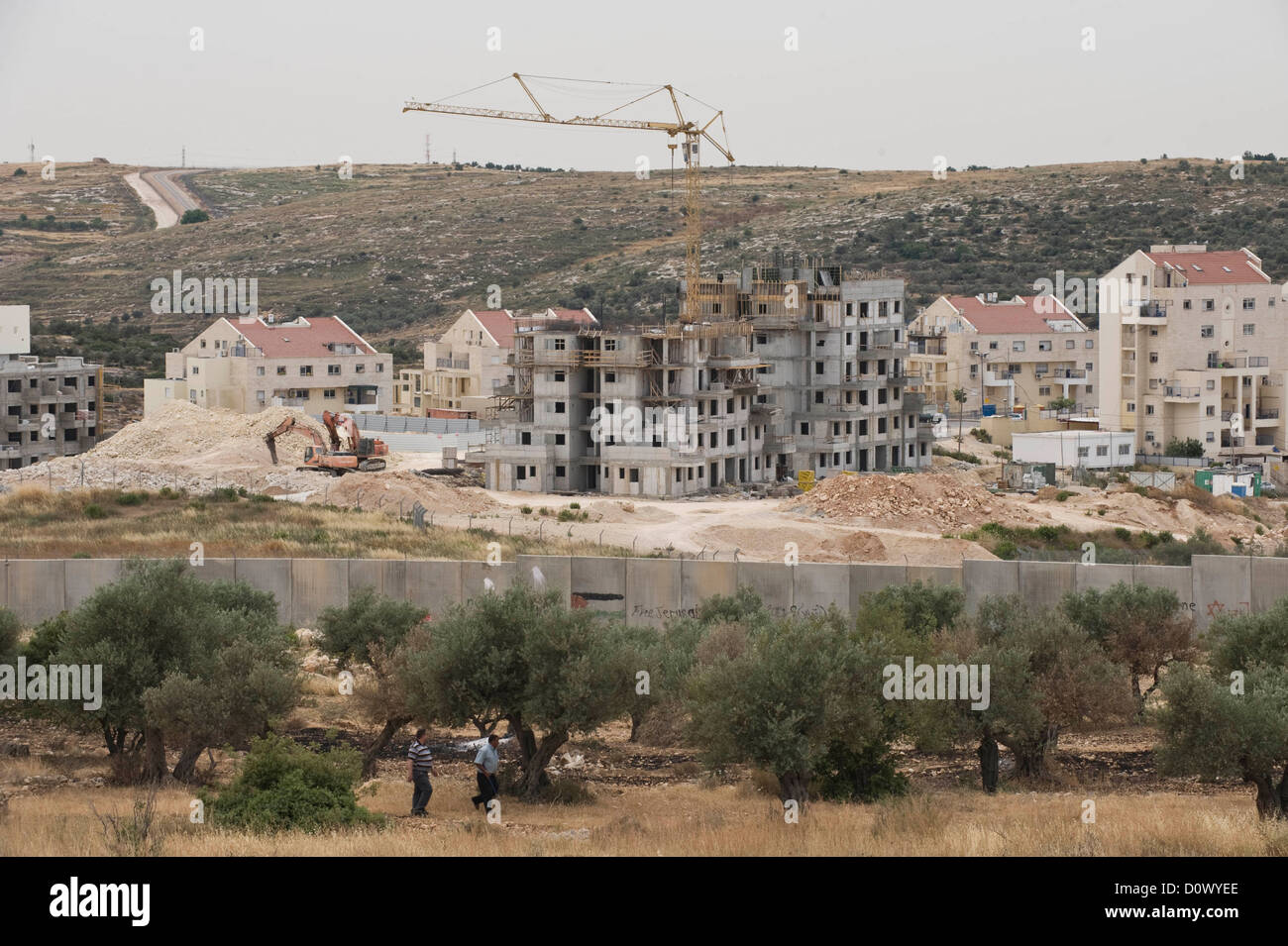 The Separation wall in the West Bank dividing the Jewish and