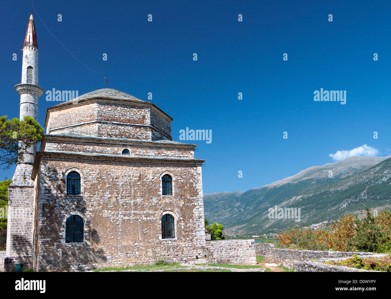 Its Kale castle and the Fethiye Mosque at Ioannina city in Greece Stock Photo