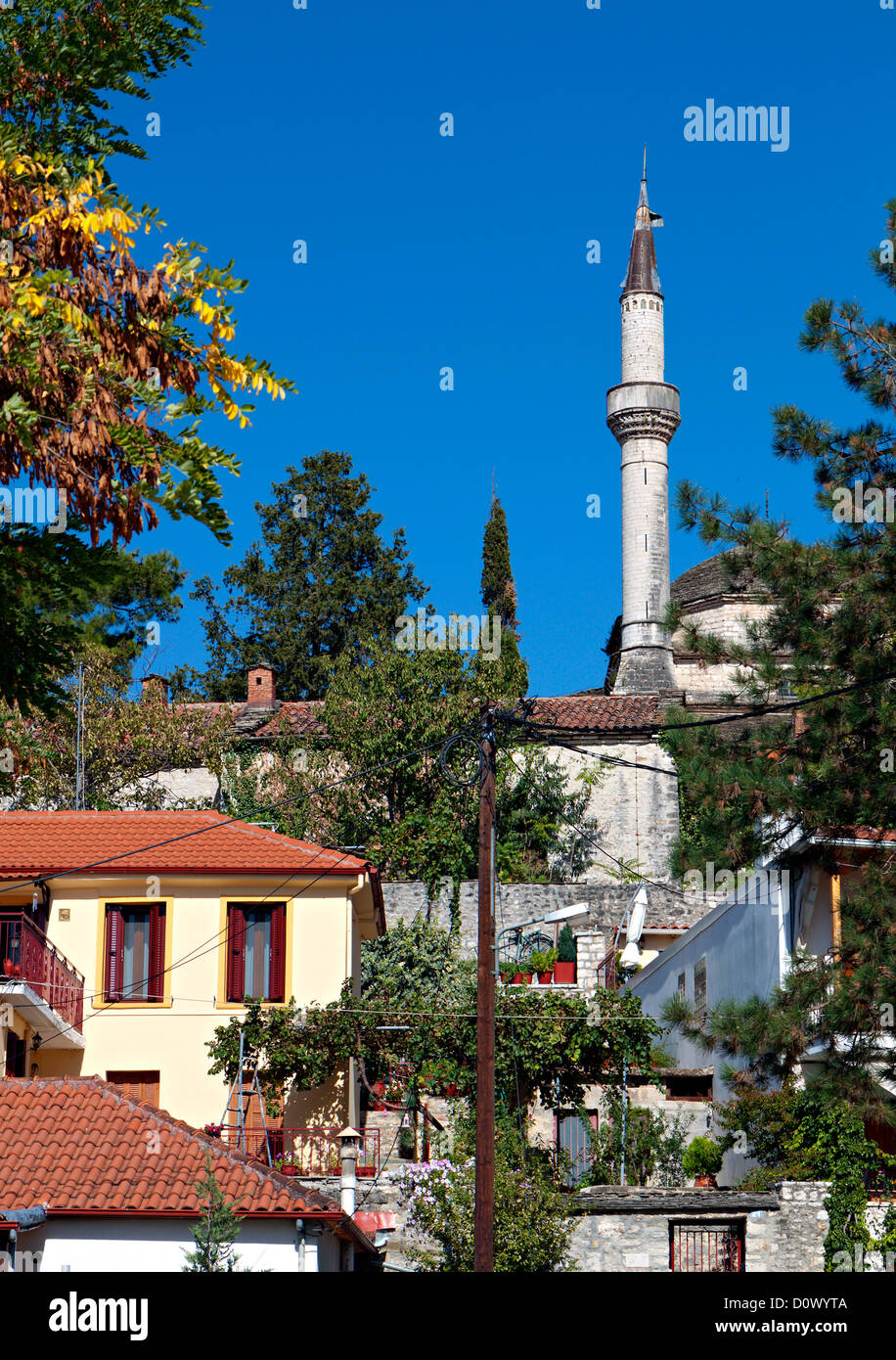 View of Ioannina city in Greece. On the background is the Alsan Pasha mosque Stock Photo