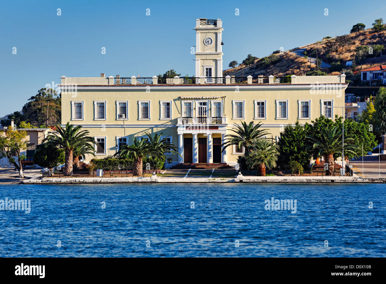 The palace of Otto in Poros island, Greece Stock Photo