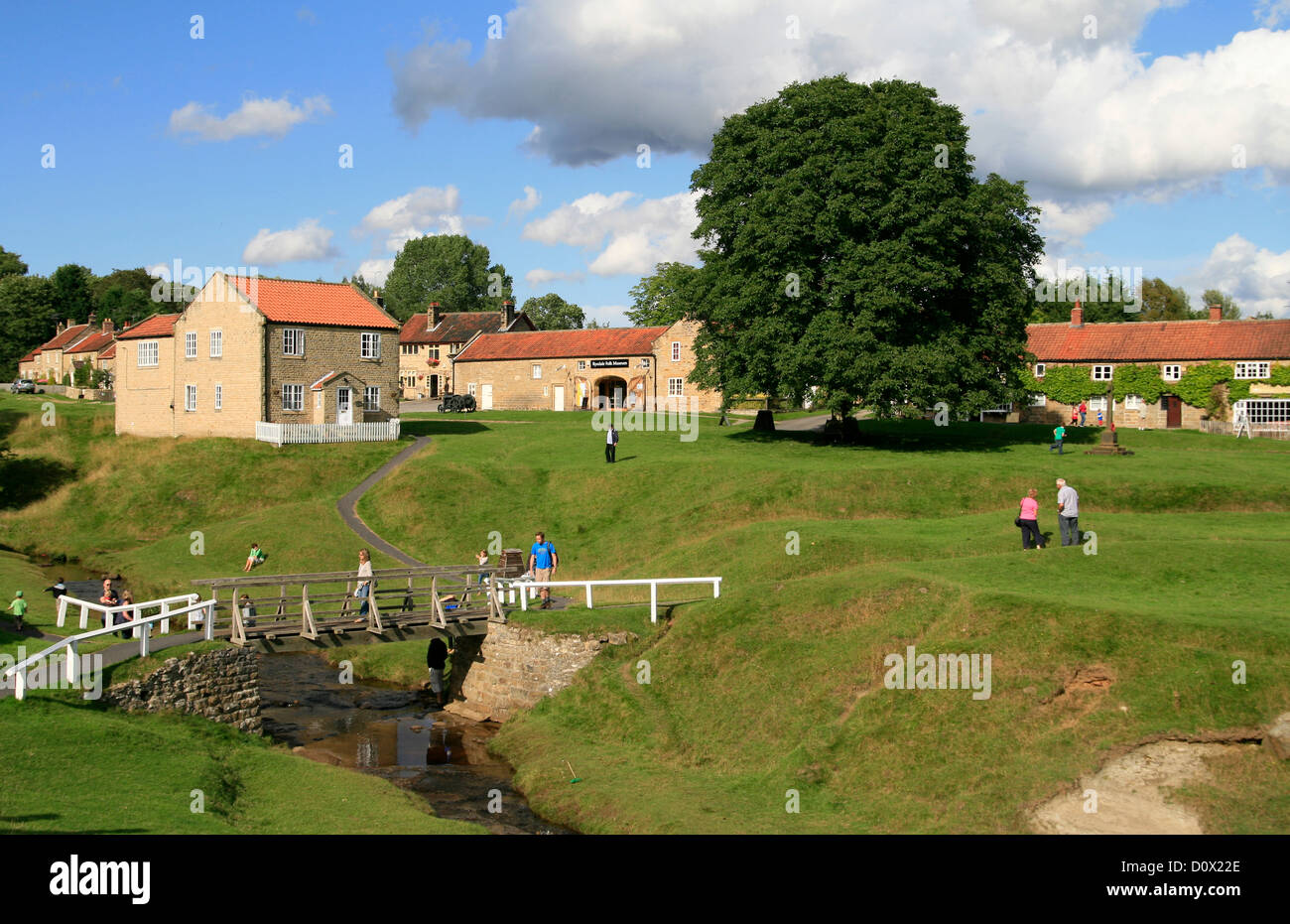 beck and village green Hutton le Hole North Yorkshire England UK Stock ...