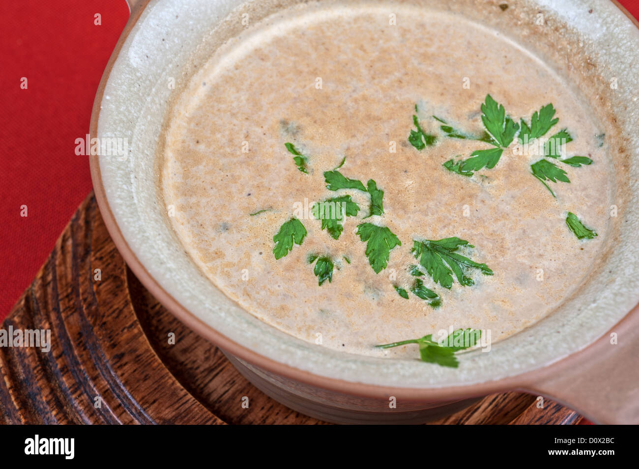 Mushroom cream soup Stock Photo - Alamy