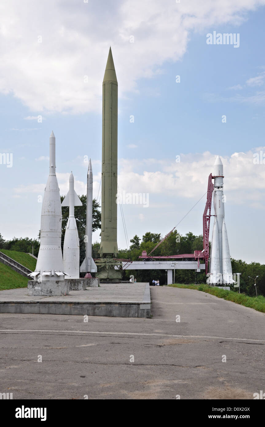 Rockets in Museum of Cosmonautics (Kaluga, Russia) Stock Photo