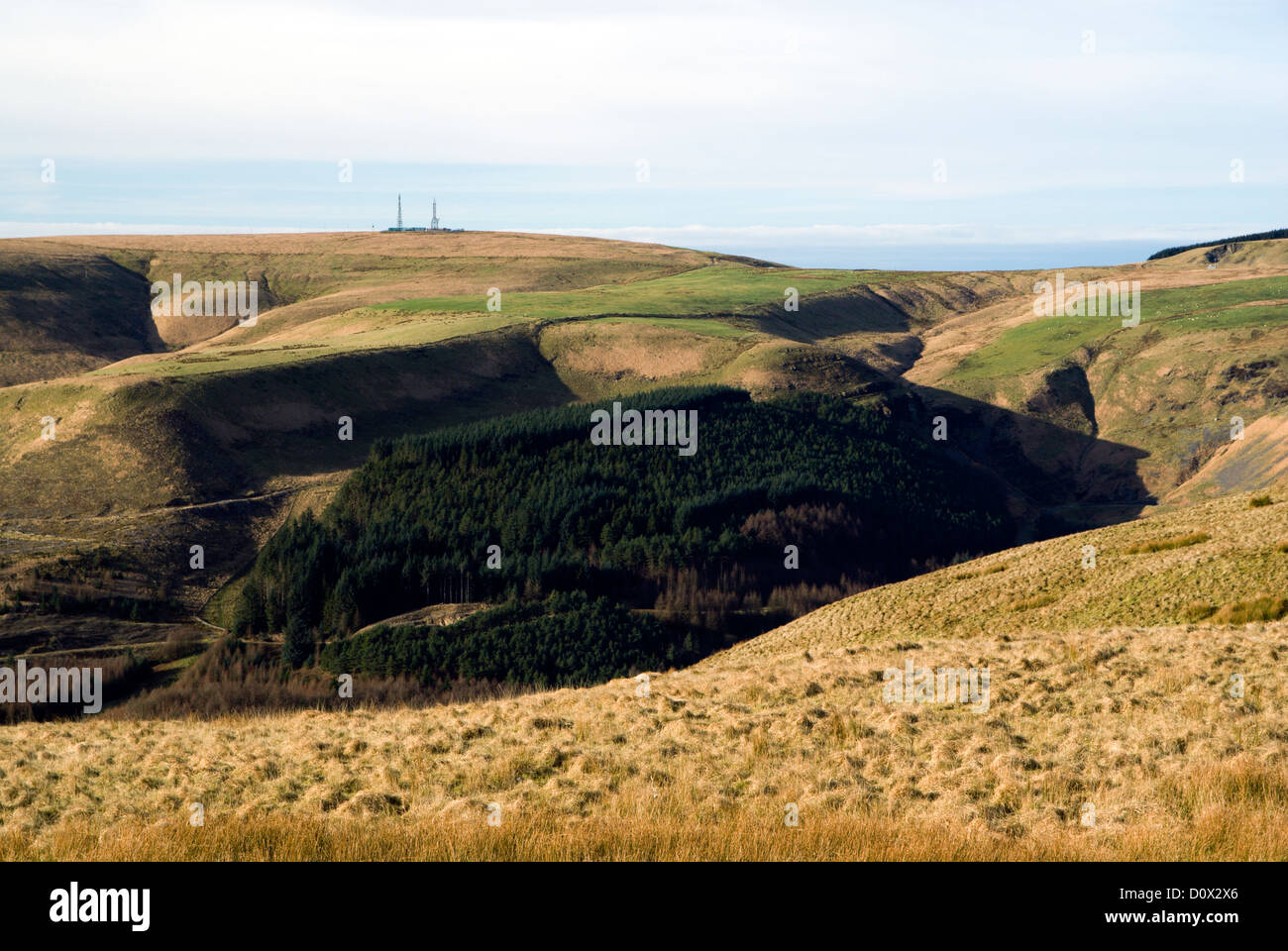 ogwr valley from craig y geifr, bwlch y clawdd, south wales valleys, uk ...