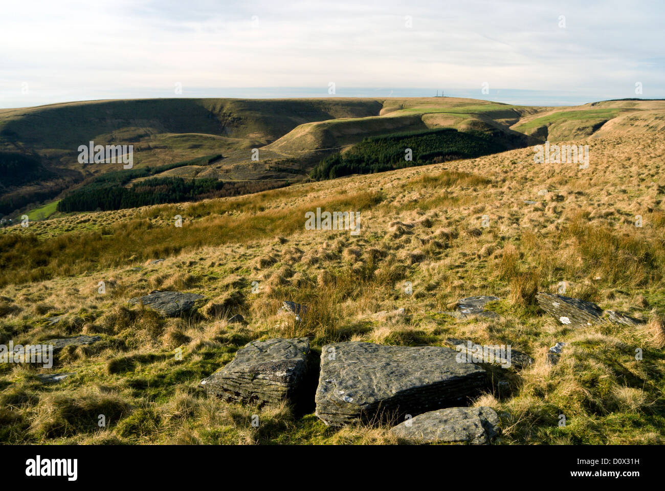 ogwr valley from craig y geifr, bwlch y clawdd, south wales valleys, uk ...