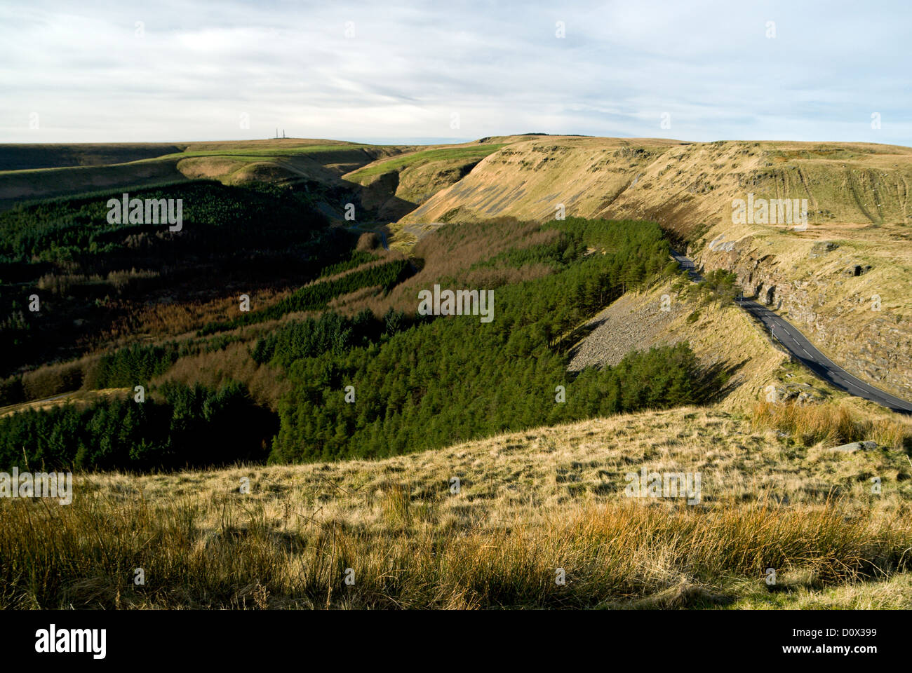 ogwr valley from craig y geifr, bwlch y clawdd, south wales valleys, uk ...