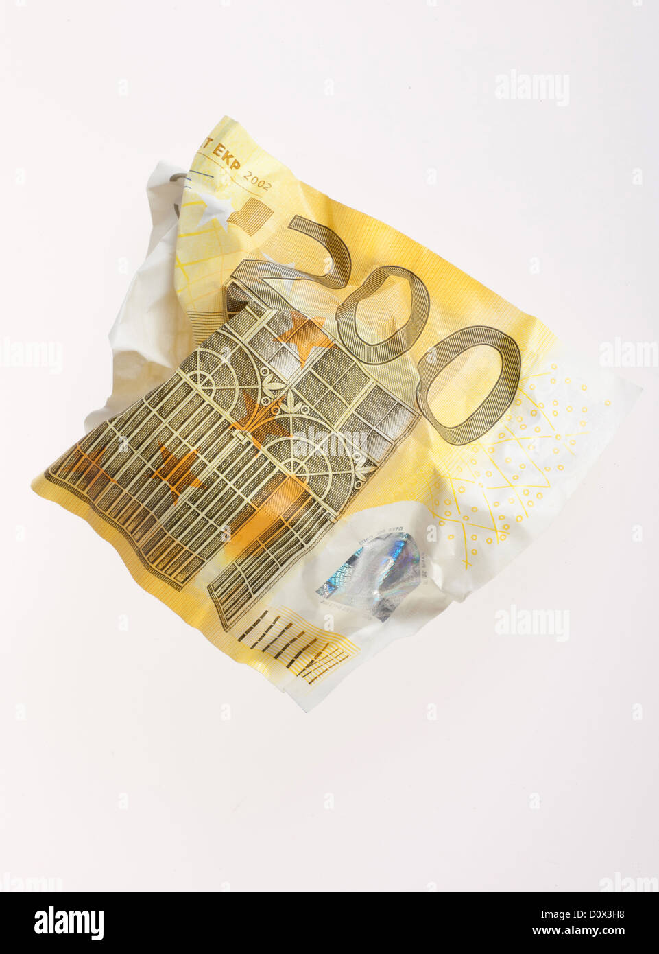 Berlin, Germany, crumpled 200-euro note Stock Photo