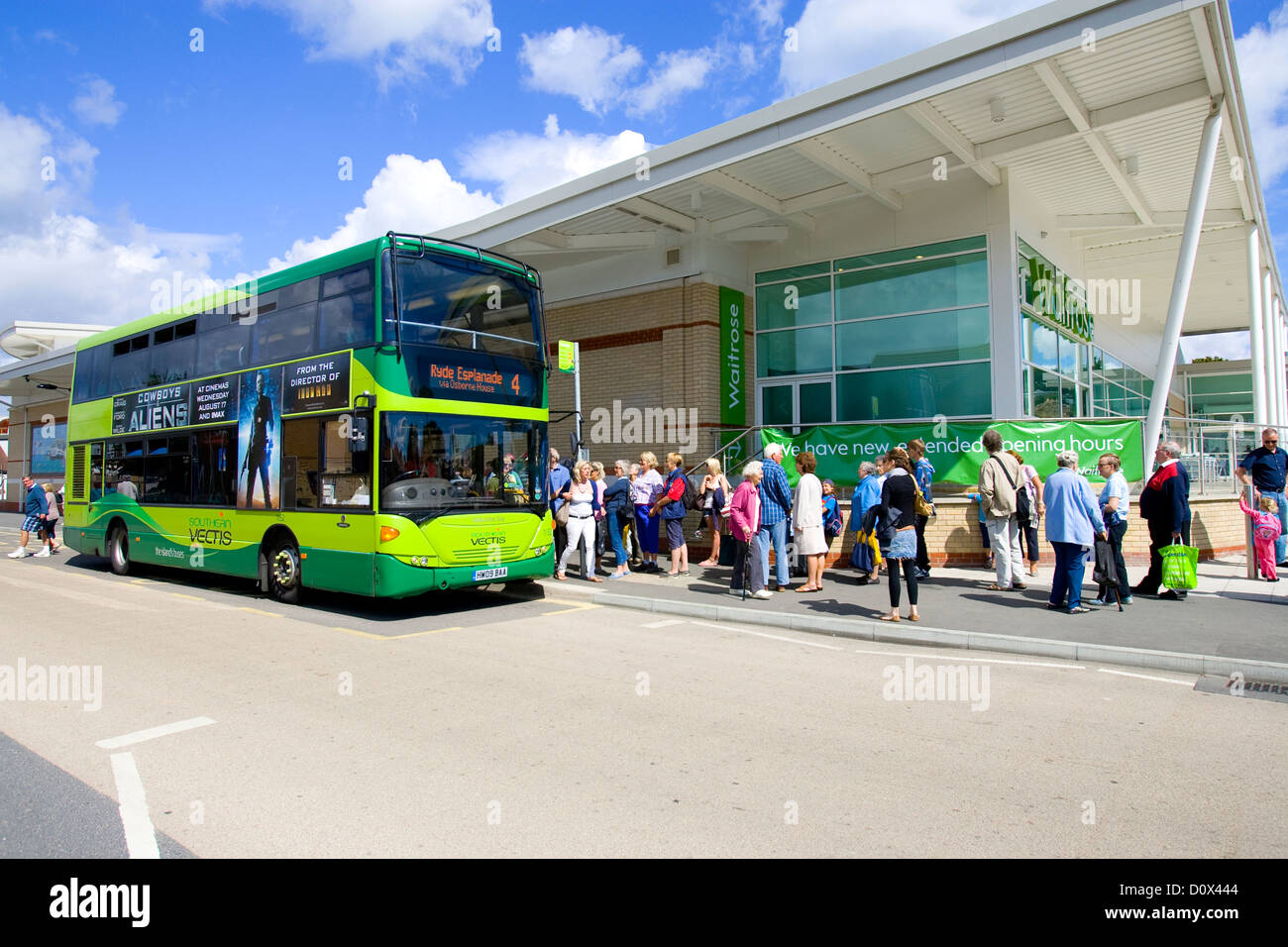 Waitrose, Southern Vectis Bus, East Cowes, Isle of Wight, England Stock ...