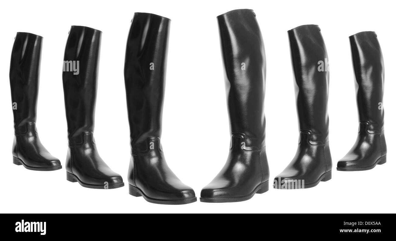 Row of Rubber Boots Stock Photo