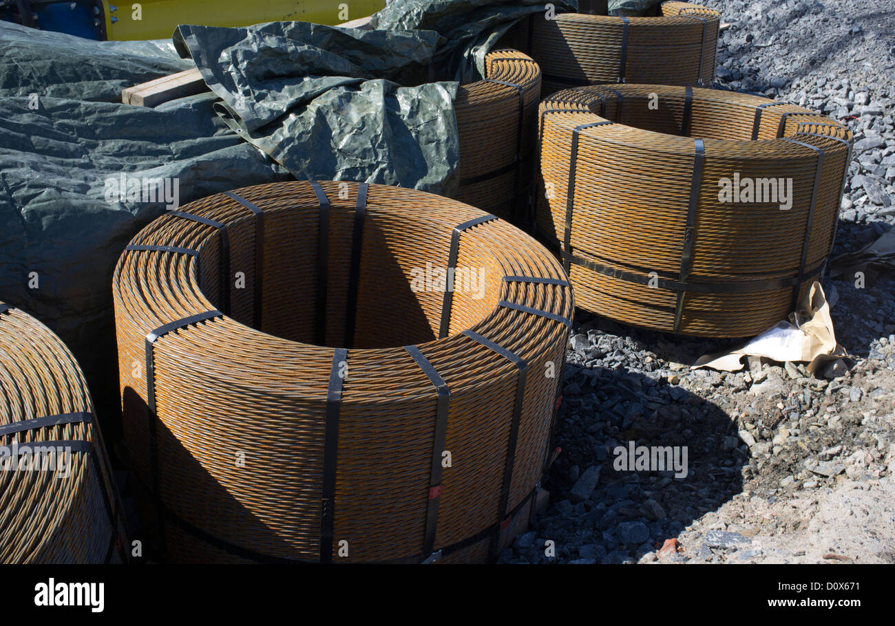 Inventory of Braided extra strong steel cable rolls Stock Photo Alamy