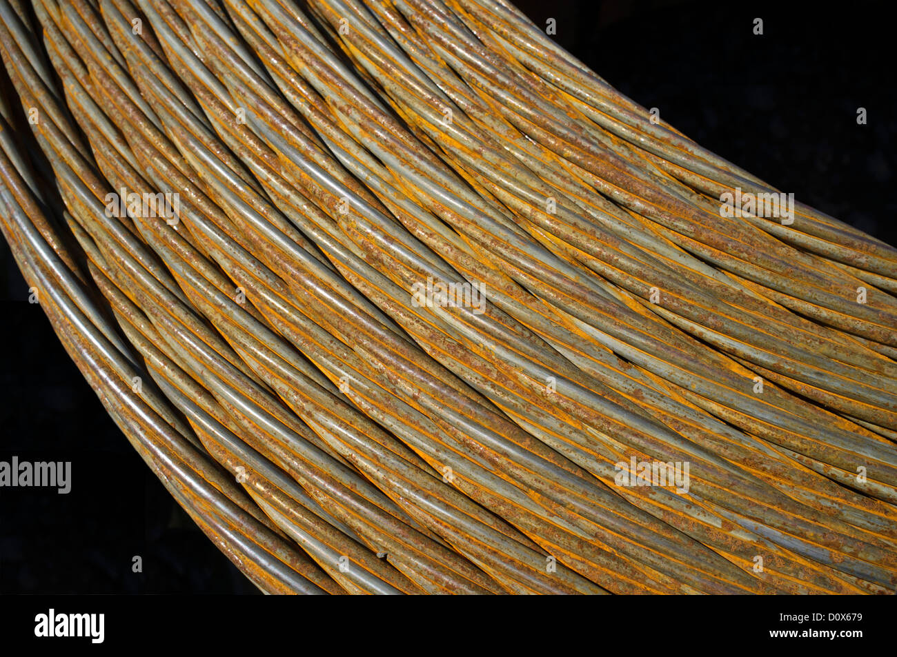 Braided extra strong steel cable Stock Photo Alamy