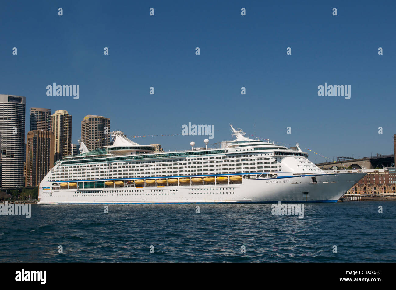 Cruise liner 'Voyager of the Seas' berthed in Circular Quay Sydney Australia Stock Photo