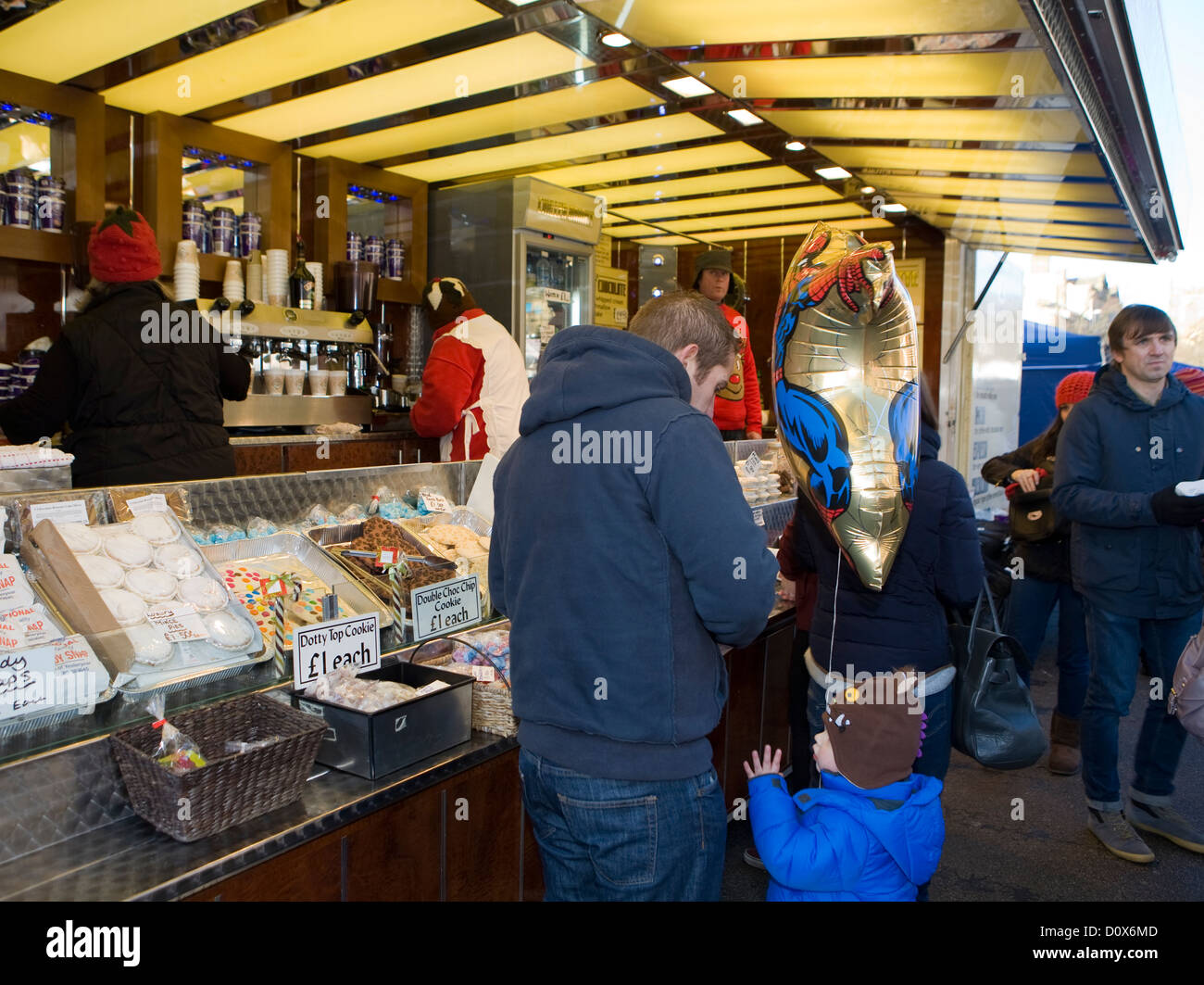 Mobile food stalls & vans Skipton Christmas market Stock Photo - Alamy