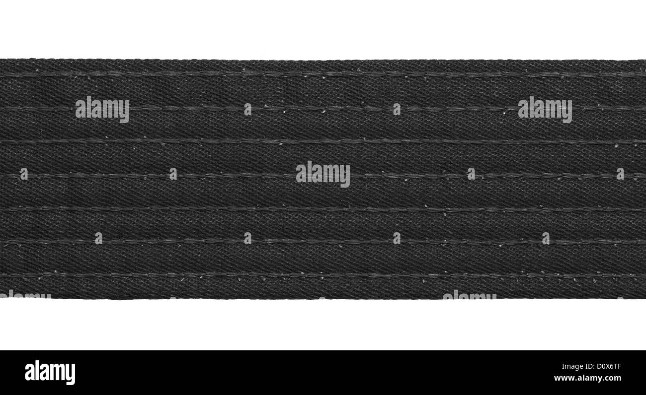 Karate black belt closeup isolated on white background Stock Photo