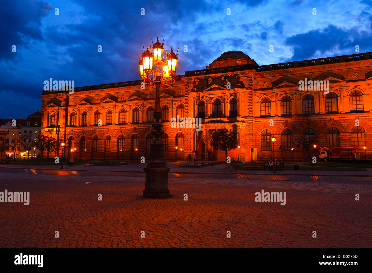 Dresden Germany The Zwinger Palace at sundown Stock Photo