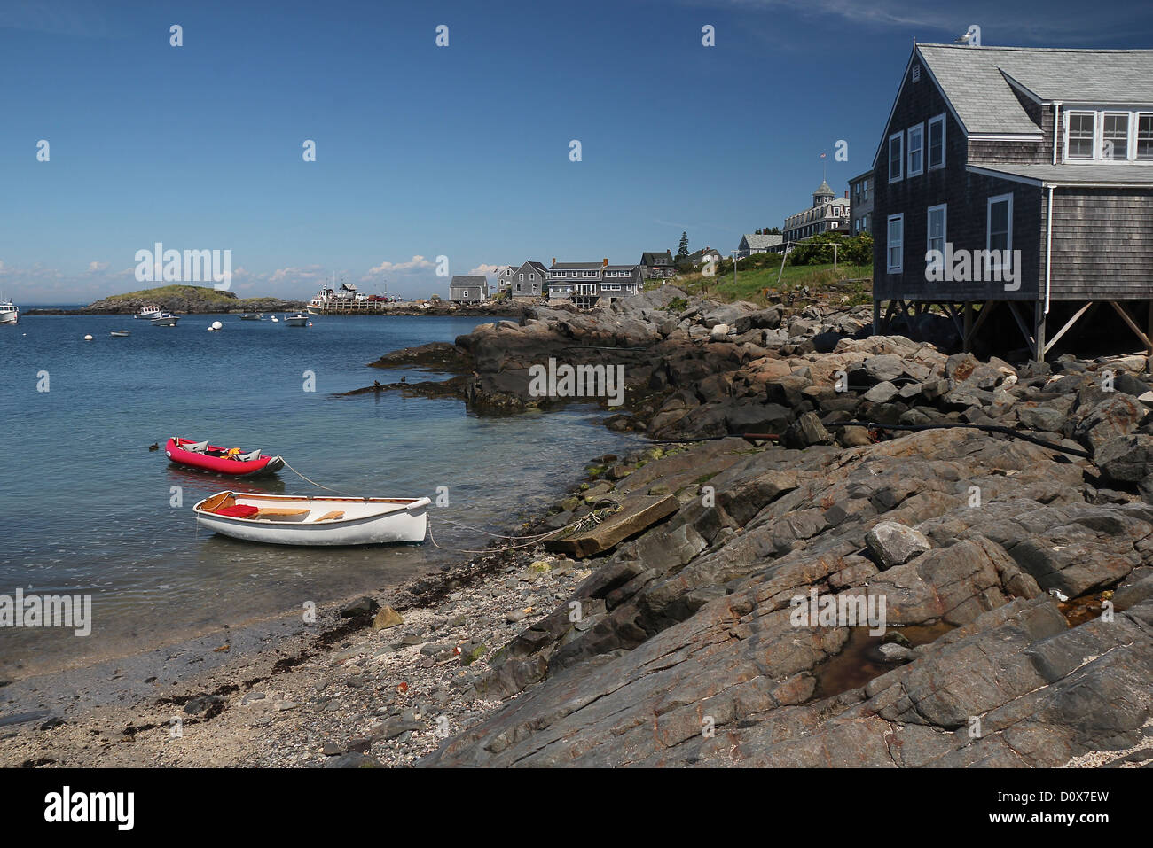 Monhegan maine shore beach rocky hires stock photography and images