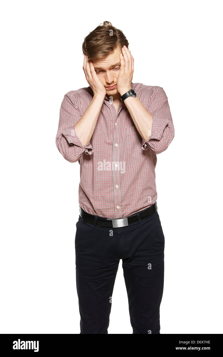 Studio shot of young man against a white background Stock Photo - Alamy