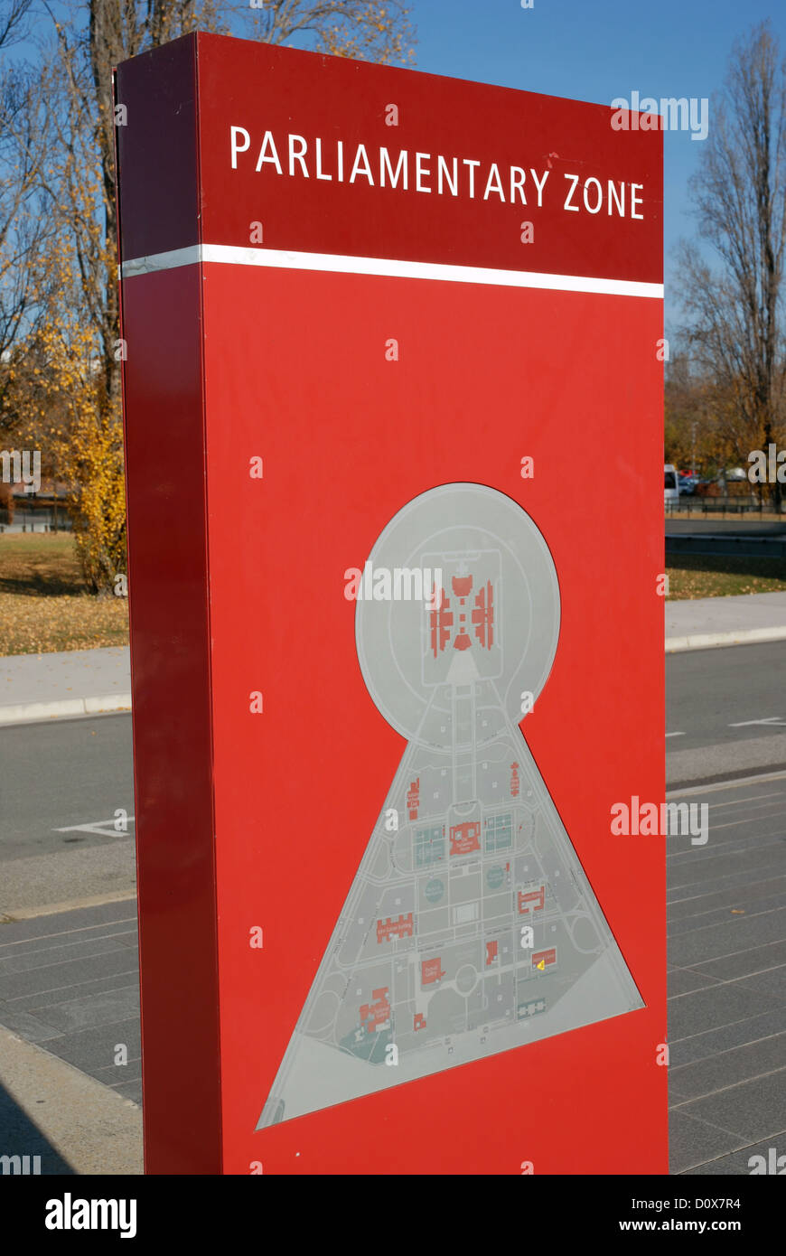Parliamentary Zone sign, Canberra, ACT, Australia Stock Photo Alamy