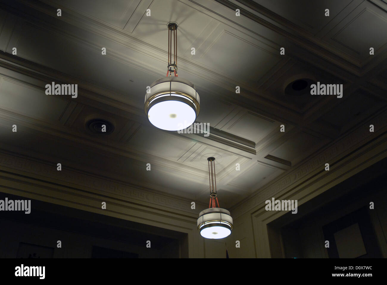 Light fittings in Old Parliament, Canberra, ACT, Australia Stock Photo
