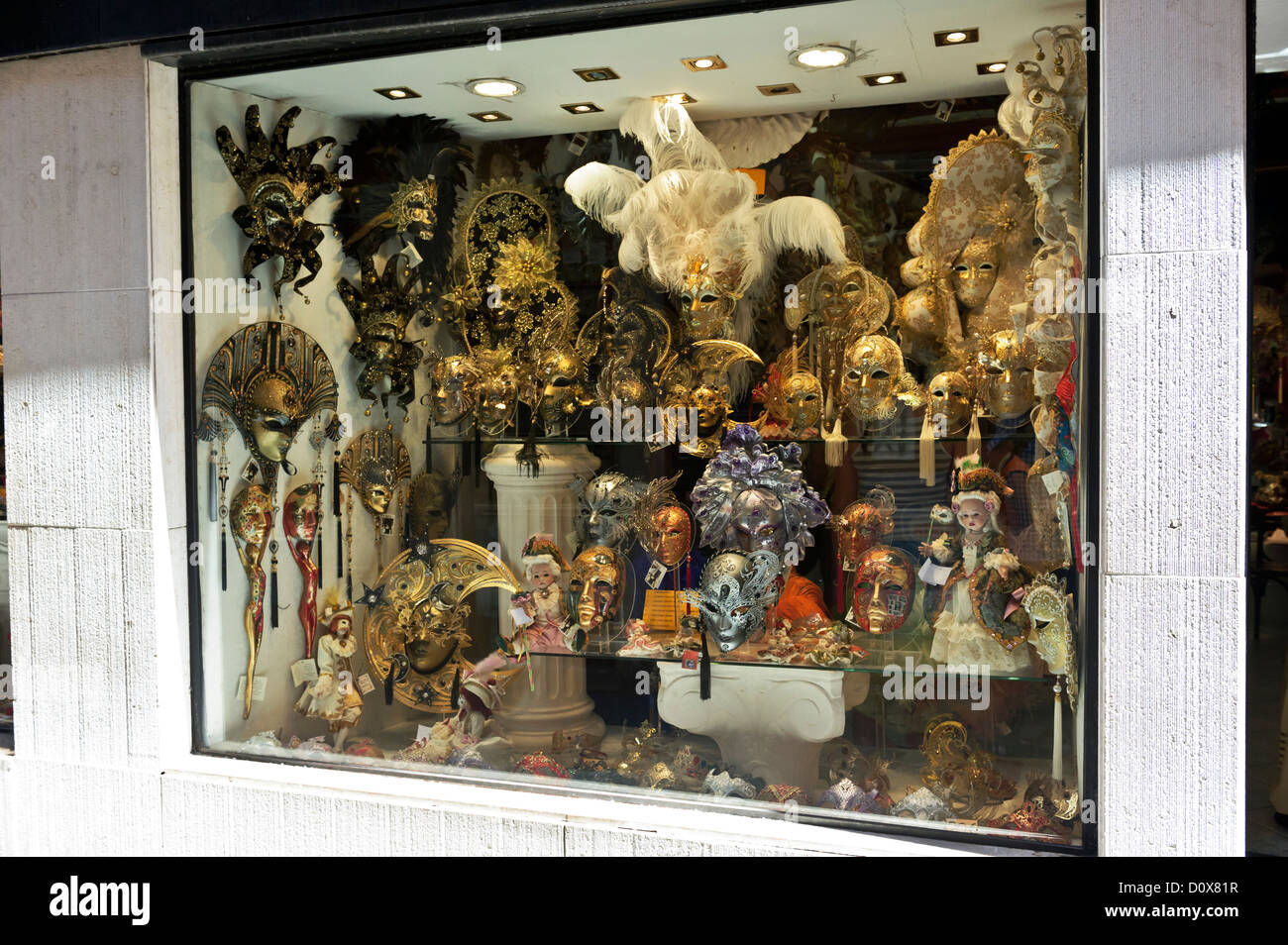 Colourful face masks, Venice, Italy Stock Photo Alamy