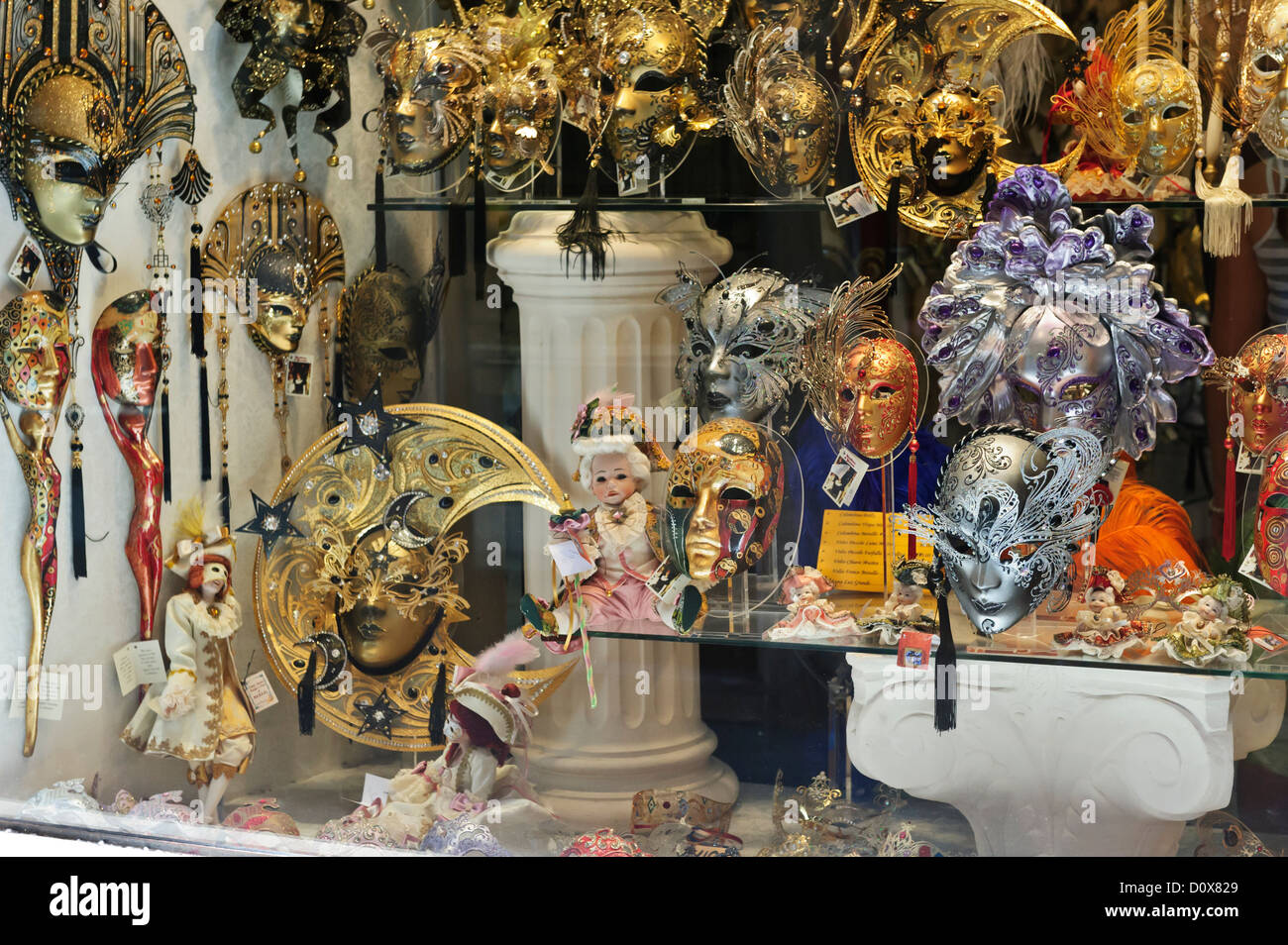 Colourful face masks, Venice, Italy Stock Photo Alamy