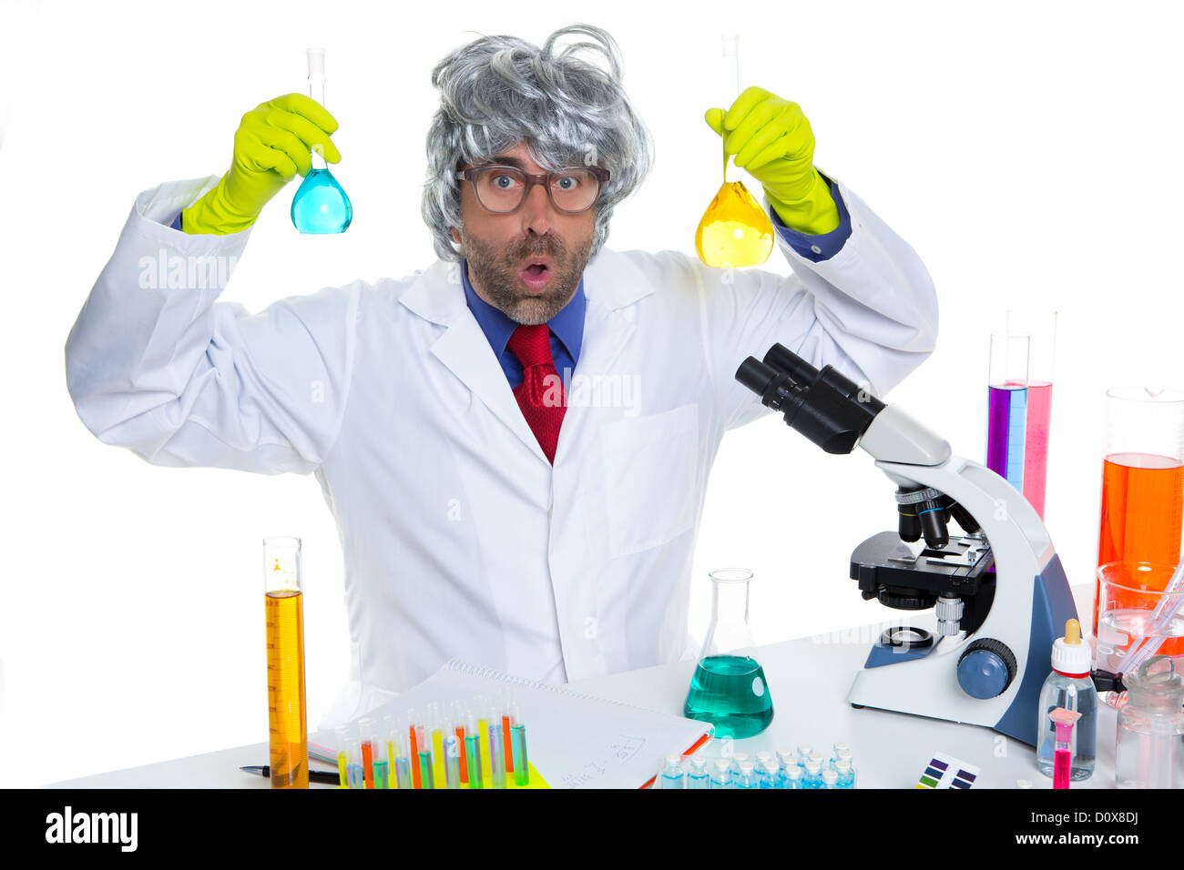 Nerd crazy scientist man portrait hi-res stock photography and images ...