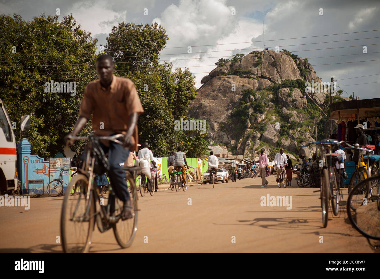 Street Scene Showing Opiyai Rock A Volcanic Plug In Soroti Uganda East Africa Stock Photo Alamy<script async src=