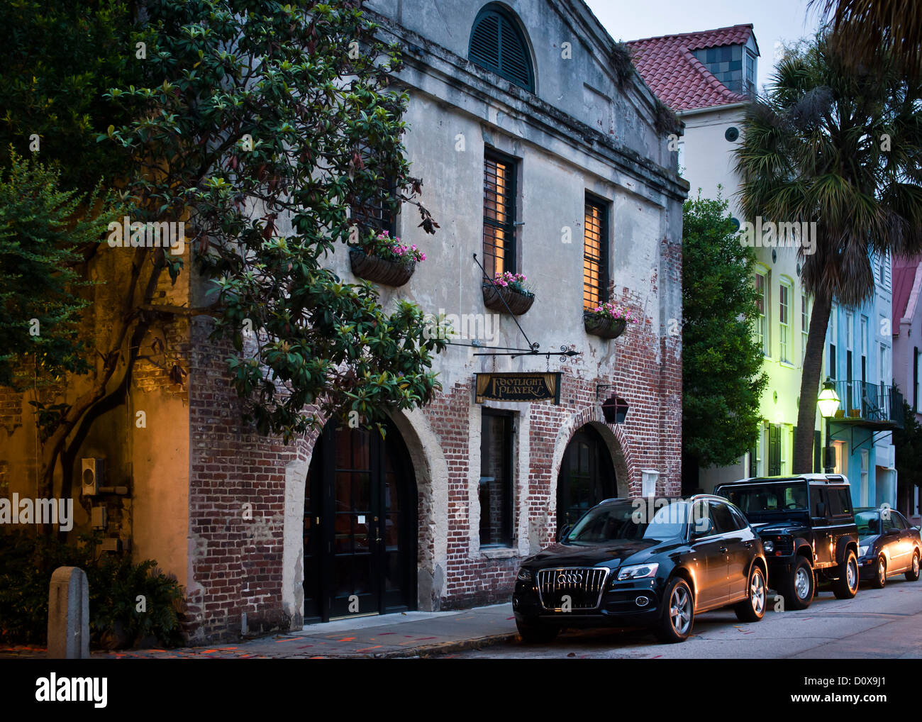 Colonial houses in historic Charleston,SC Stock Photo