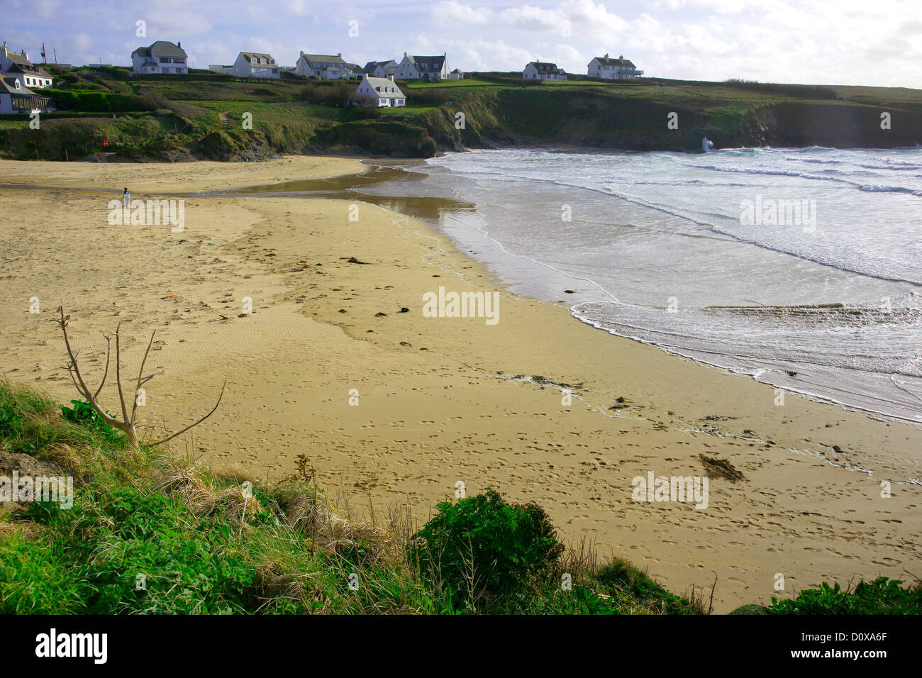 One of the seven beaches surrounding the coast at St Merryn, Cornwall. Stock Photo